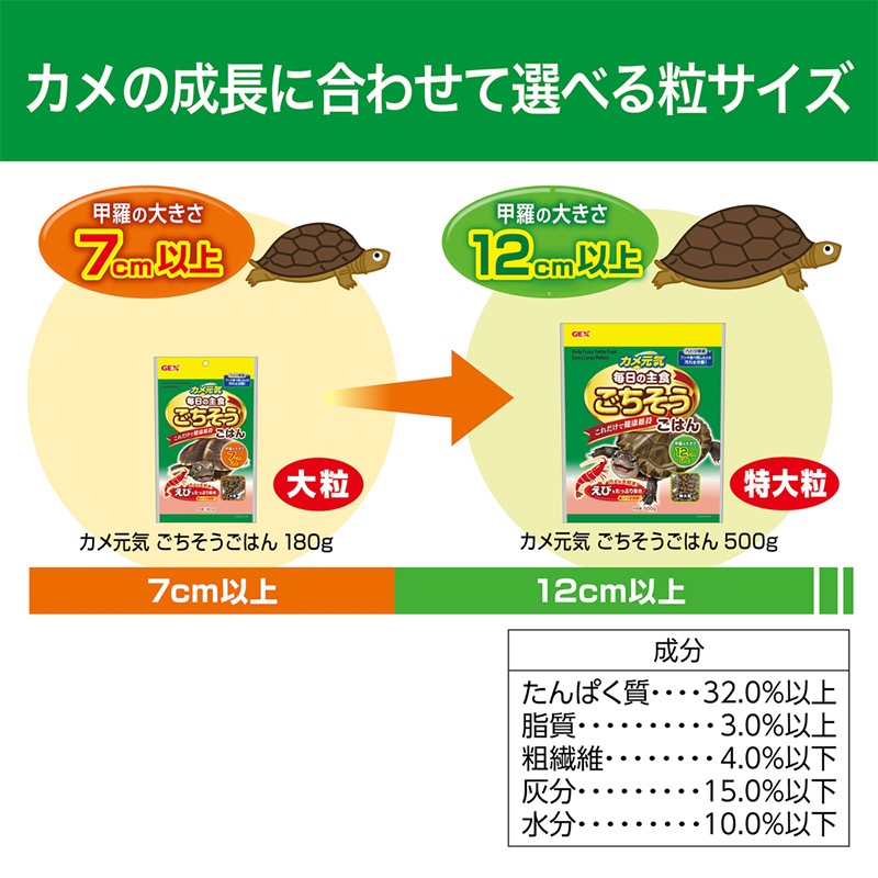透明度 TRN｜GEX 五味｜カメ元気 高鈣鮮蝦烏龜主食｜浮上性｜特大粒｜500g｜澤龜-細節圖6