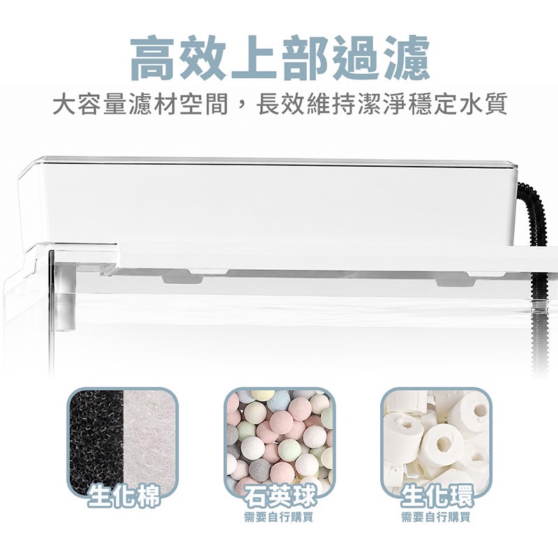 透明度 TRN｜crab aqua 小螃蟹｜強效上部過濾槽 M｜1000L/h｜40~60cm｜強迫式過濾器 低水位過濾-細節圖3