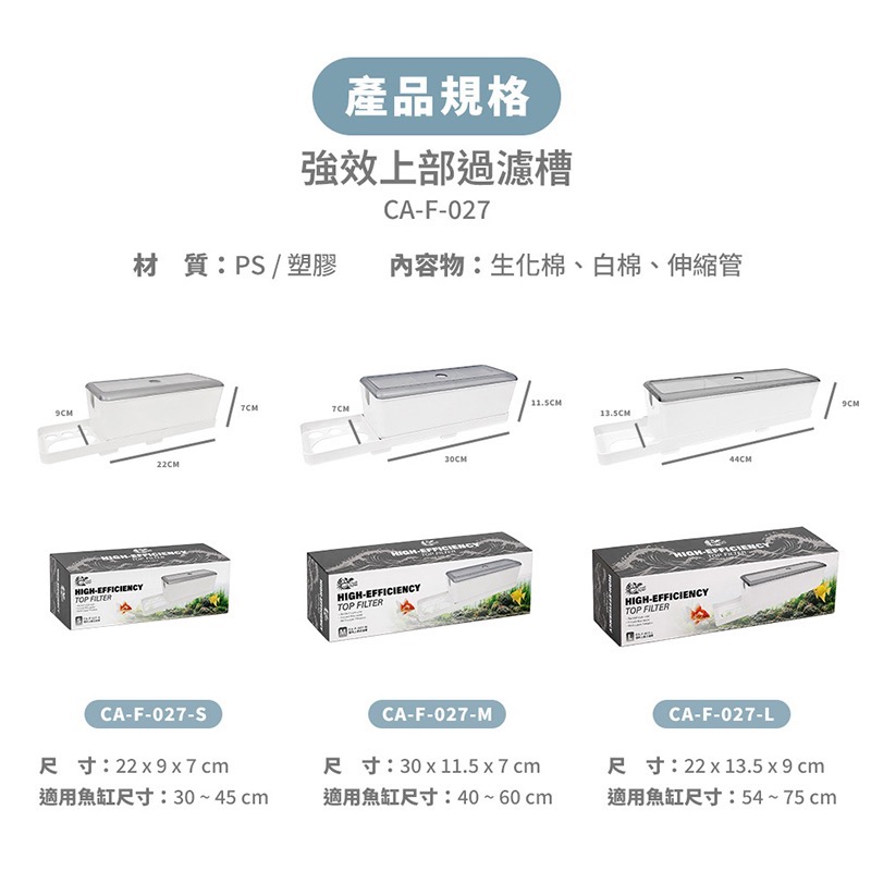 透明度 TRN｜crab aqua 小螃蟹｜強效上部過濾槽 M｜1000L/h｜40~60cm｜強迫式過濾器 低水位過濾-細節圖10