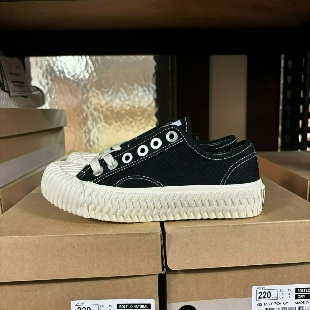 【Excelsior餅乾鞋】低筒 經典黑色帆布 白底 (ES_M6017CV_BK)-細節圖2