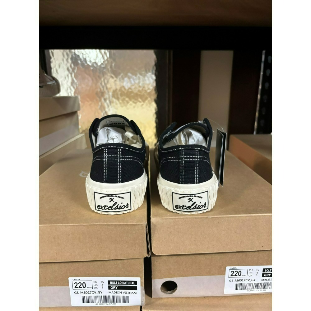 【Excelsior餅乾鞋】低筒 經典黑色帆布 白底 (ES_M6017CV_BK)-細節圖4