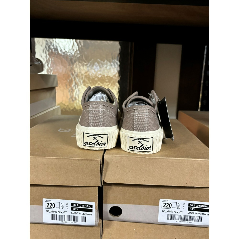 【Excelsior餅乾鞋】低筒 豆沙灰帆布 白底 (ES_M6017CV_DG) 灰色-細節圖2
