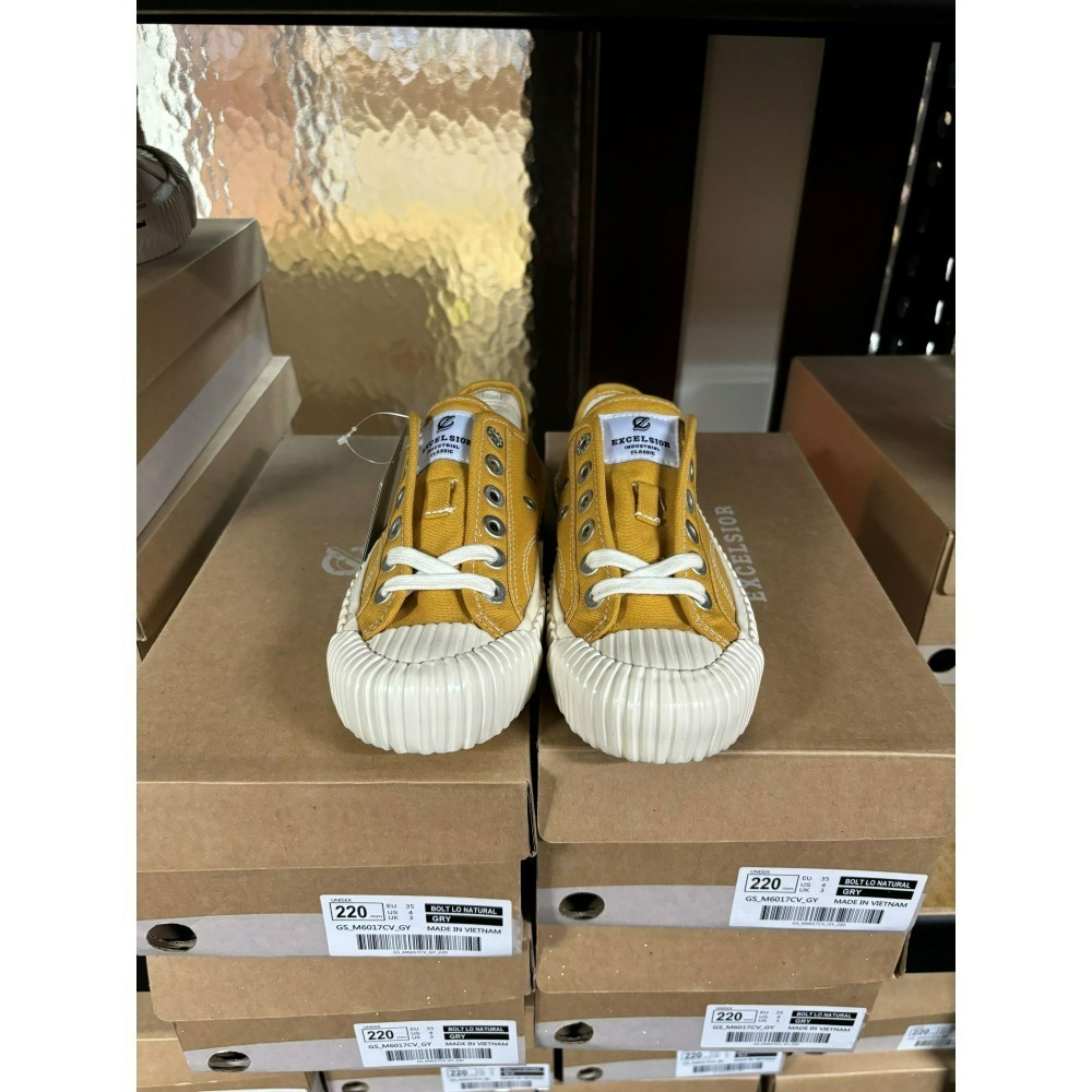 【Excelsior餅乾鞋】低筒 黃色帆布 白底 (ES_M6017CV_YL)-細節圖2