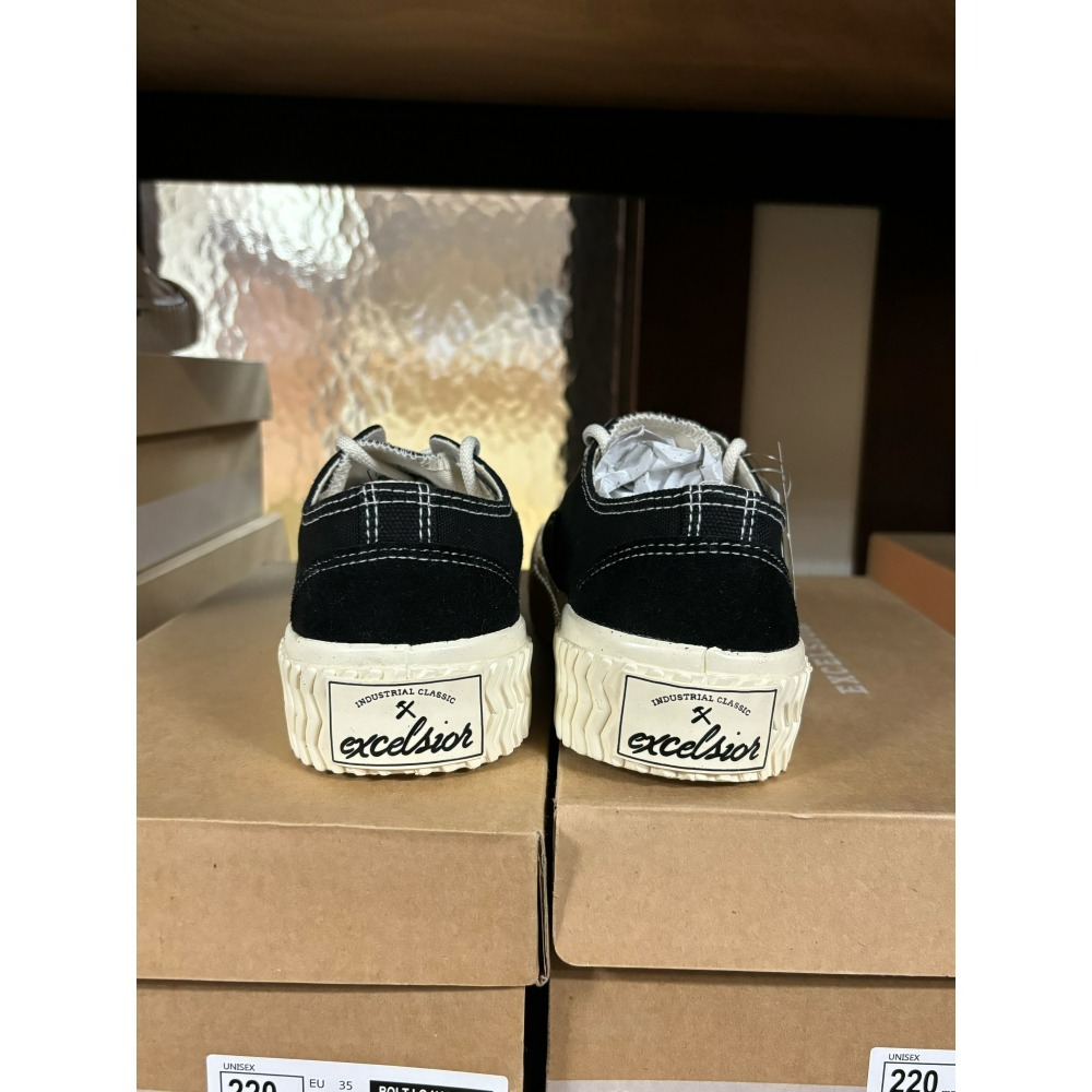 【Excelsior餅乾鞋】低筒 黑色帆布 白底 (EF_M6020CV_BK) 滑板鞋款-細節圖2