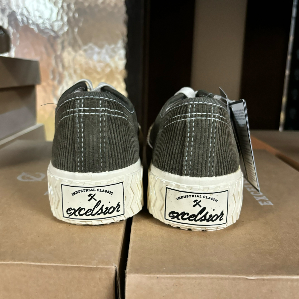 【Excelsior餅乾鞋】低筒 綠色燈芯絨 白底 (EF_M6019CD_GR) 軍綠色-細節圖2