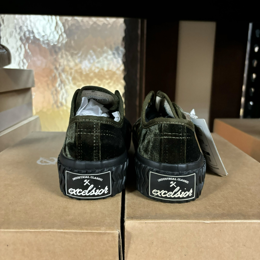 【Excelsior餅乾鞋】低筒 綠色絨布 黑底 (EF_M6017VV_GR)-細節圖2