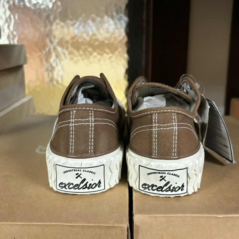 【Excelsior餅乾鞋】低筒 棕色帆布 白底 (FF_M6017CV_BR)-細節圖2