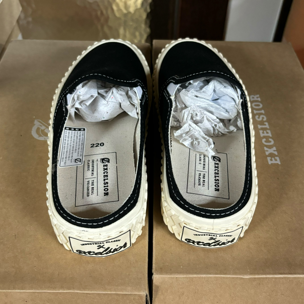 【Excelsior餅乾鞋】穆勒 黑色帆布 白底 (GS_M5023MU_BK)-細節圖2