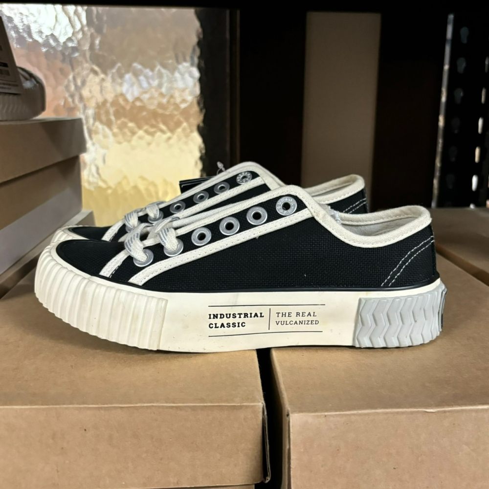 【Excelsior餅乾鞋】低筒 黑色帆布 白底 (GS_M6024CV_BK)-細節圖2