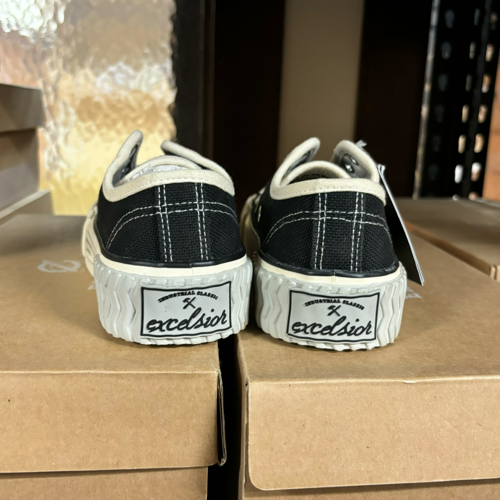 【Excelsior餅乾鞋】低筒 黑色帆布 白底 (GS_M6024CV_BK)-細節圖3