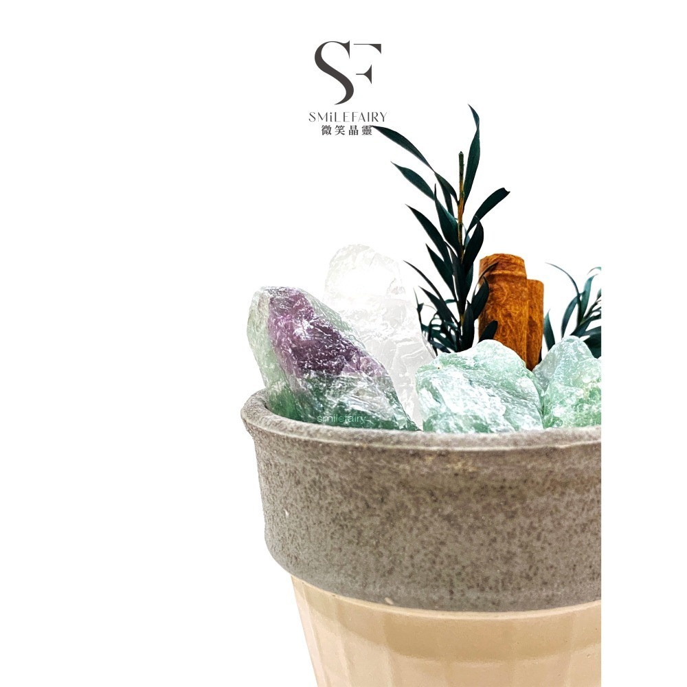 SF 水晶礦石冰淇淋i001｜綠紫螢石．天然能量の甜蜜療癒｜像冰淇淋一樣，融化你的不開心．擴香瓶無火香薰-細節圖4