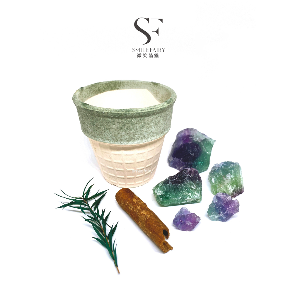 SF 水晶礦石冰淇淋i003｜綠紫螢石．天然能量の甜蜜療癒｜像冰淇淋一樣，融化你的不開心．擴香瓶無火香薰-細節圖4
