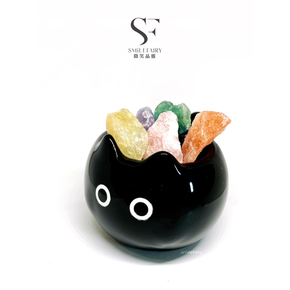 SF喵晶原礦香氛杯．黑喵｜擴香水晶．無火香薰 ｜充滿祝福的水晶贈禮．居家香氛禮物、擴香石、香薰杯-細節圖3