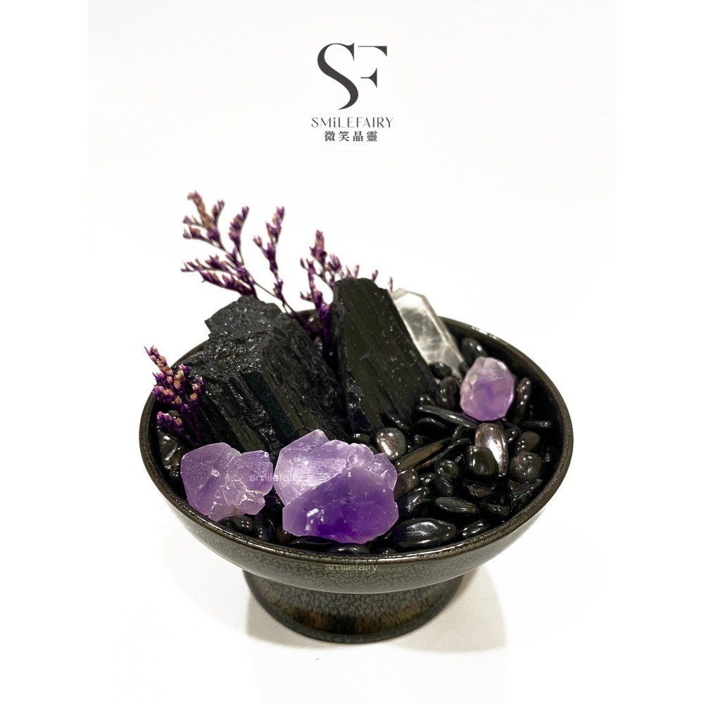 SF水晶花園G003｜暗夜晶靈｜守護者．消除濁氣．抵禦小人．水晶城堡．水晶盆栽．居家香氛禮物、擴香石、香薰杯-細節圖2