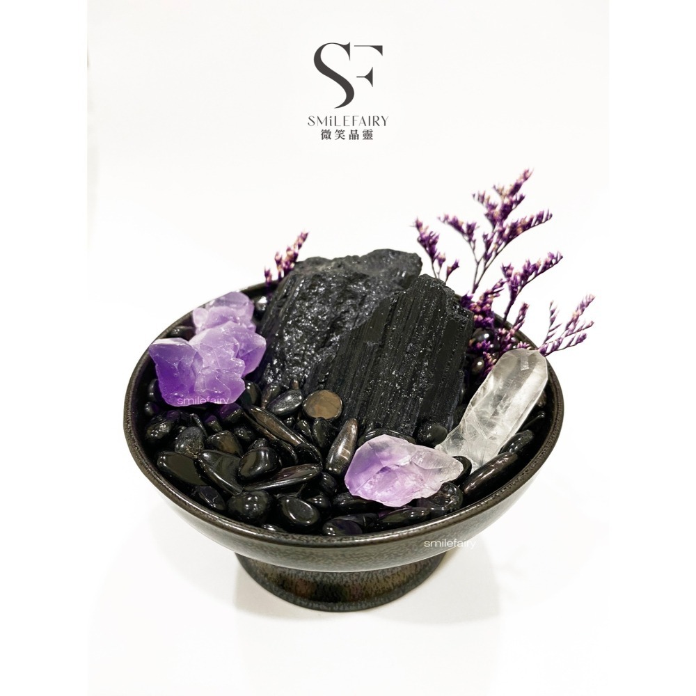 SF水晶花園G003｜暗夜晶靈｜守護者．消除濁氣．抵禦小人．水晶城堡．水晶盆栽．居家香氛禮物、擴香石、香薰杯-細節圖3
