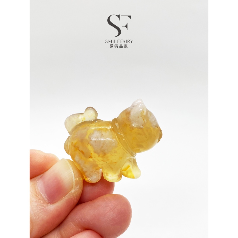 SF 悠走貓｜櫻花瑪瑙．心輪綻放之石｜排除負能量、減壓、改善疲倦和濁氣、促進血液循環、雕刻件、配件、飾品、擺件-細節圖2