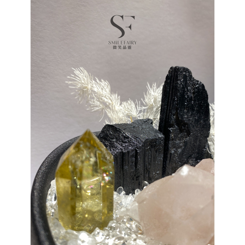 SF水晶花園G004｜玄夜靈盾｜能量花園．水晶城堡．居家香氛禮物、擴香石、香薰杯、微景觀、水晶盆栽、水晶花園-細節圖7