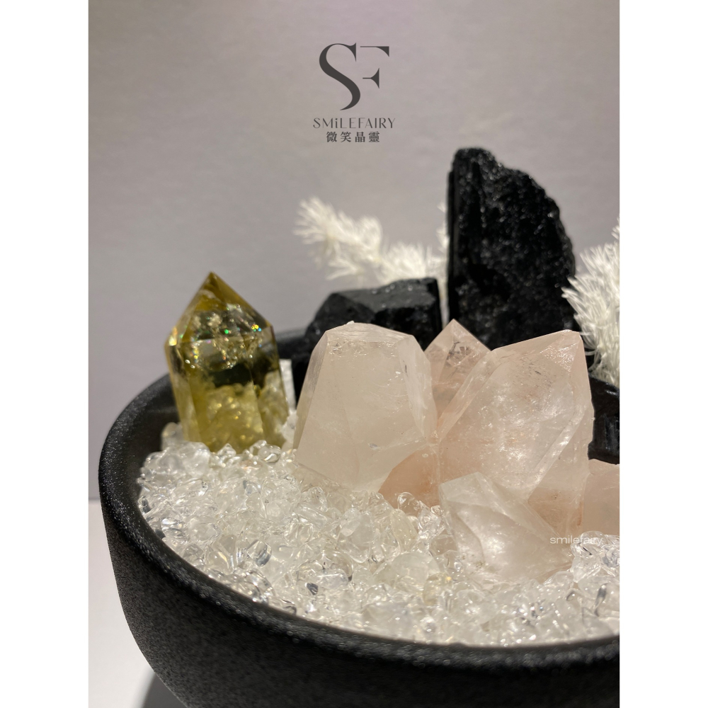 SF水晶花園G004｜玄夜靈盾｜能量花園．水晶城堡．居家香氛禮物、擴香石、香薰杯、微景觀、水晶盆栽、水晶花園-細節圖8