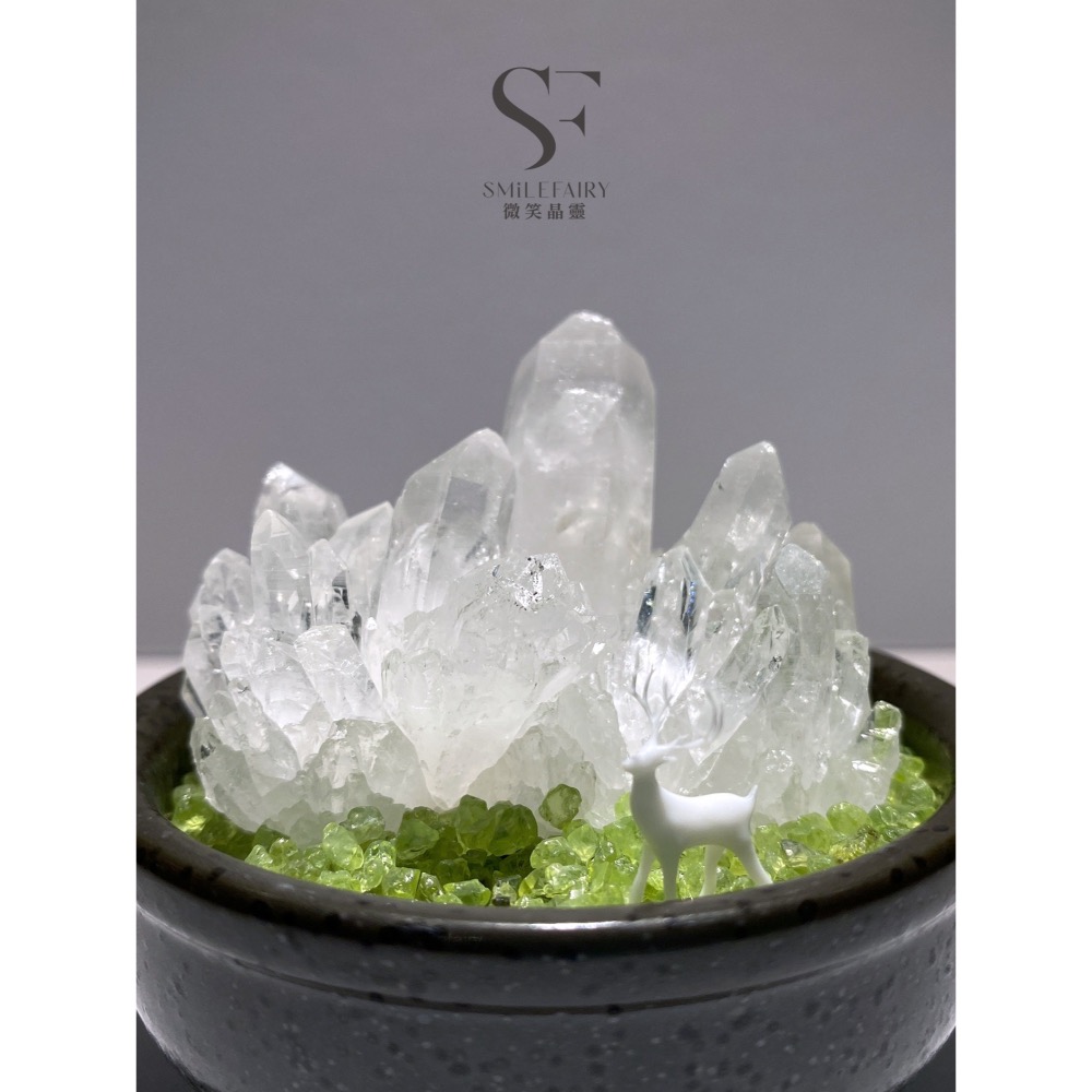 SF水晶花園G007｜森鹿祝福｜能量花園．水晶城堡．居家香氛禮物、擴香石、香薰杯、微景觀、水晶盆栽、水晶花園-細節圖2
