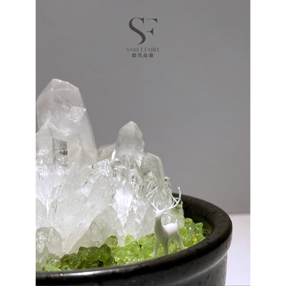 SF水晶花園G007｜森鹿祝福｜能量花園．水晶城堡．居家香氛禮物、擴香石、香薰杯、微景觀、水晶盆栽、水晶花園-細節圖3