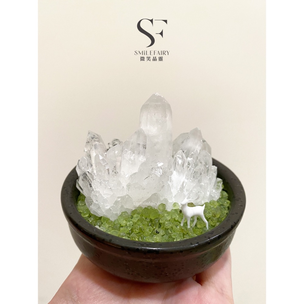 SF水晶花園G007｜森鹿祝福｜能量花園．水晶城堡．居家香氛禮物、擴香石、香薰杯、微景觀、水晶盆栽、水晶花園-細節圖6