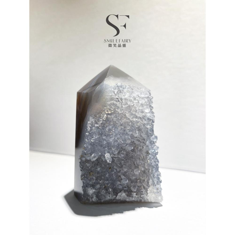 SF 能量柱 NL006A58｜灰藍瑪瑙晶柱・聚集能量、水晶晶柱、瑪瑙晶柱、鎮宅避邪、招財納福、淨化消磁-細節圖3