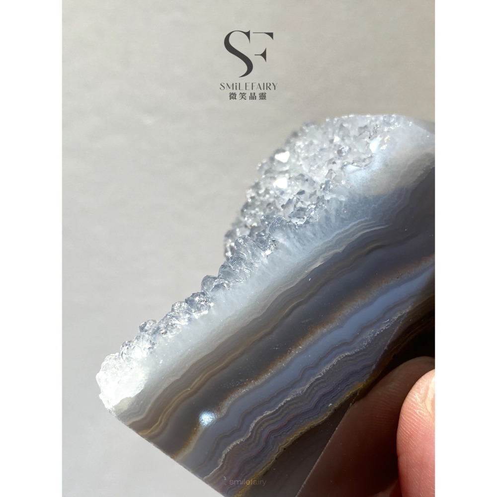 SF 能量柱 NL006A58｜灰藍瑪瑙晶柱・聚集能量、水晶晶柱、瑪瑙晶柱、鎮宅避邪、招財納福、淨化消磁-細節圖5