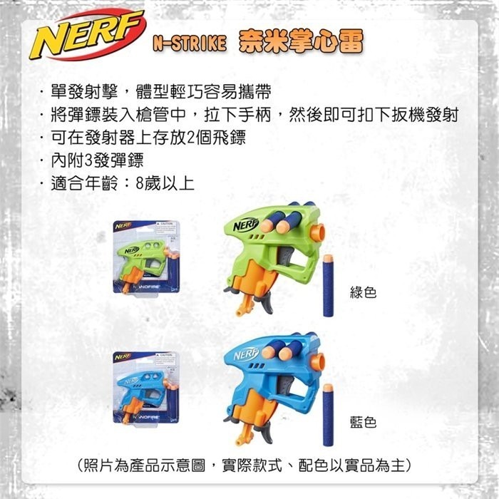 阿G NERF 菁英系列 奈米掌心雷 單發射擊 軟彈槍 安全子彈 泡棉子彈 玩具槍 露營 禮物-細節圖3