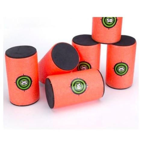 阿G NERF 標靶 6入 9.5cm 安全海綿桶 靶罐 標靶罐 軟彈槍 安全子彈 泡棉子彈 玩具槍-細節圖2