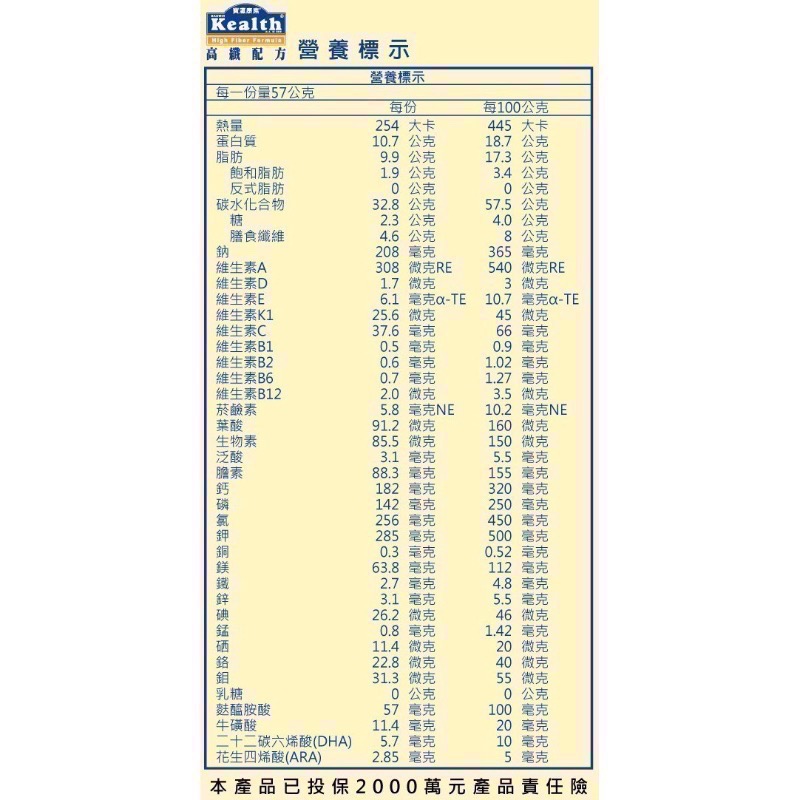 Kealth寶瀛康素高纖配方 膳食纖維 MCT中鏈脂肪酸袋 68公克303大卡/包 住院開刀營養品 傷口恢復-細節圖6