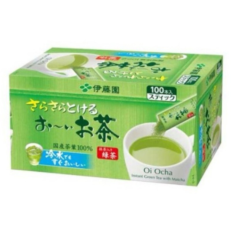 【拾玖號倉庫】日本空運進口 日本伊藤園 抹茶綠茶粉 0.8g/包 100入 日本製-細節圖2