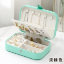 [實體店面品質放心]飾品收納盒 飾品收納 飾品盒 雙層飾品收納盒 首飾盒 水藍色 首飾收納盒 耳環收納盒 耳環收納-規格圖9