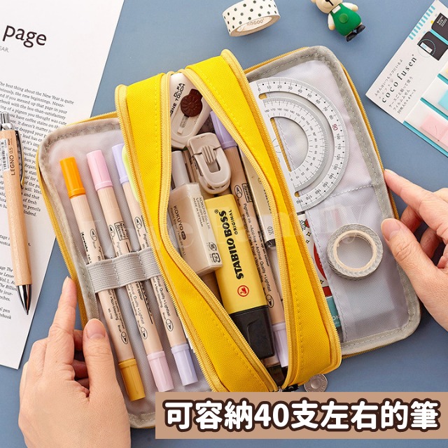 [實體店面品質放心]筆袋 鉛筆盒 鉛筆盒大容量 筆袋黃色 鉛筆袋 筆袋大容量 鉛筆盒韓國 鉛筆盒 ins-細節圖2