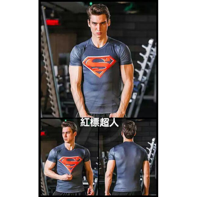 預購[兩件880]超級英雄 超人 美國隊長 獵鷹 戰爭機器 酷寒戰士 概念衣服短袖T恤 運動排汗衣 速乾衣 緊身衣-細節圖8