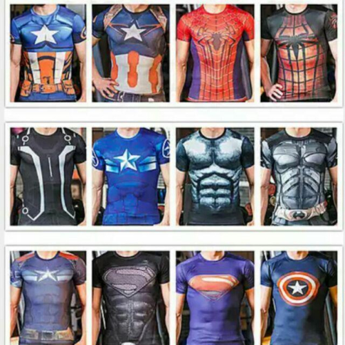 預購[兩件880免運]超級英雄 超人 蝙蝠俠 美國隊長 概念衣服短袖T恤 運動排汗衣 速乾衣 緊身衣 COS復仇者聯盟