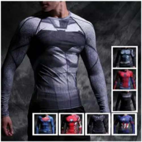 預購[兩件900]超級英雄 蝙蝠俠鋼鐵人美國隊長超人概念衣服長袖T恤 運動排汗衣 速乾衣 緊身衣 COS 復仇者聯盟