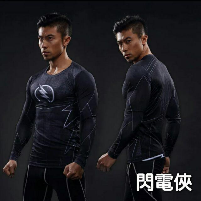 預購[兩件900]超級英雄 蜘蛛人黑豹蝙蝠俠閃電俠概念衣服長袖T恤 運動排汗衣 速乾衣 緊身衣 COS 復仇者聯盟-細節圖6