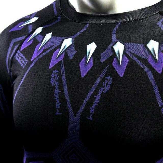 預購 新版黑豹戰衣能量版 長短袖概念衣服 運動排汗衣速乾衣 復仇者聯盟3無限之戰-細節圖2