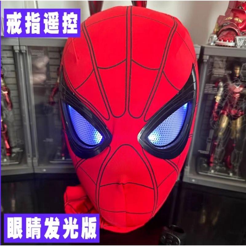 預購 2023新款蜘蛛人可分別眨眼電動面罩面具頭套USB充電款/下巴帶動款/眼睛發光款-細節圖9