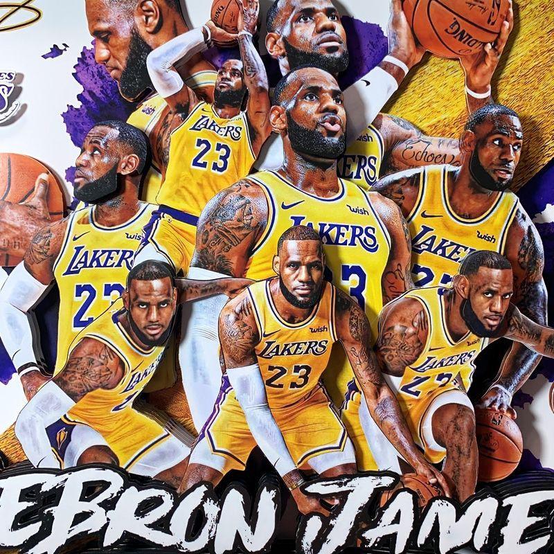 免運費 預購 NBA湖人小皇帝LEBRON JAMES立體畫-細節圖4