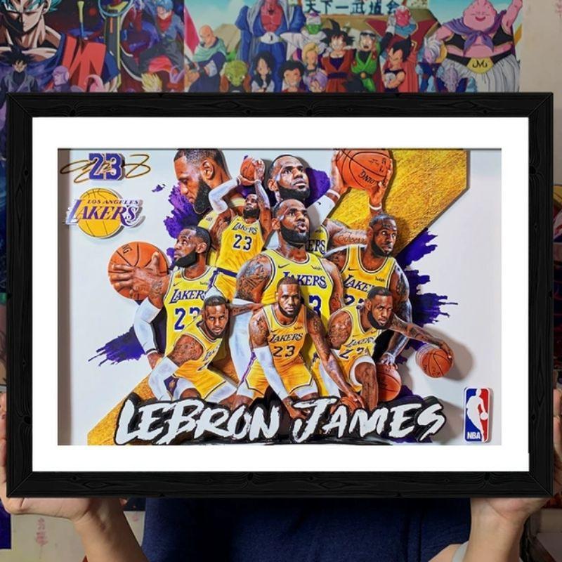 免運費 預購 NBA湖人小皇帝LEBRON JAMES立體畫-細節圖5