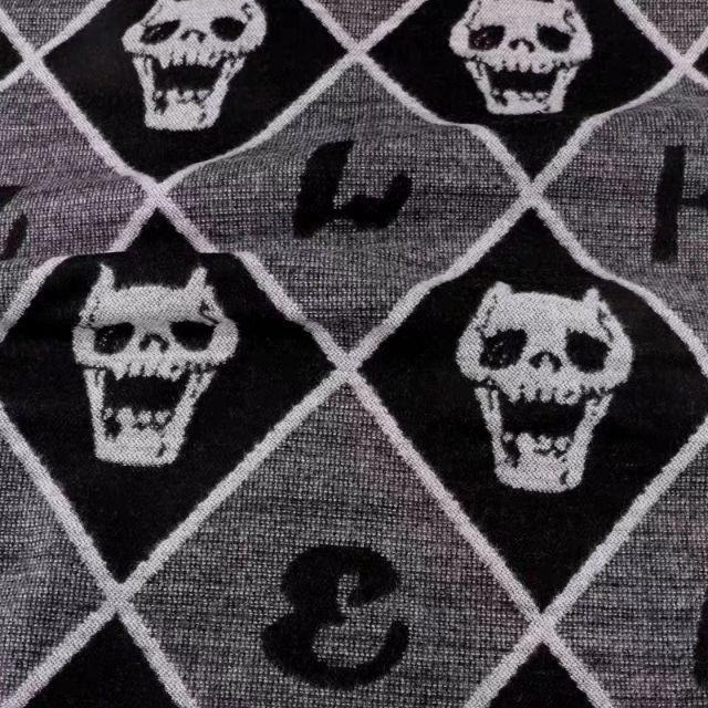 預購 JOJO的奇妙冒險 吉良吉影黑色骷髏造型圍巾-細節圖4