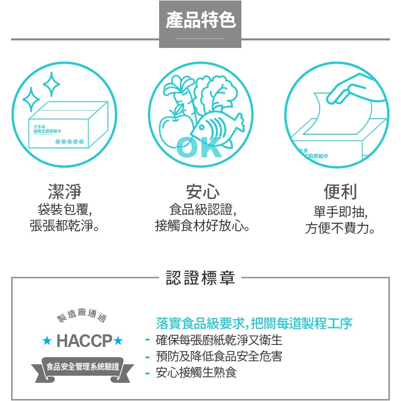 艾多美 抽取式廚房紙巾 抽取式擦手紙 廚房擦手紙 吸油紙巾 廚房紙巾 擦手紙巾 餐巾紙 衛生紙 廚房-細節圖4