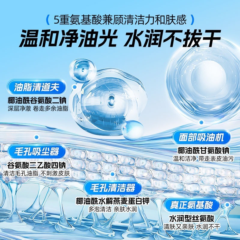 【台灣出貨】【赫邵文推薦正品】左顏右色 氨基酸潔面乳控油除蟎溫和清潔官方正品男士洗面乳-細節圖3