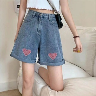 Ca☘️愛心短褲女五分高腰牛仔褲-細節圖2