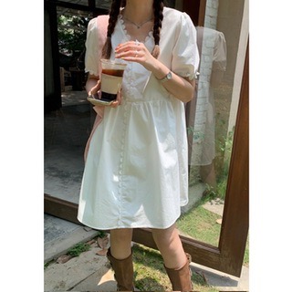 🕊️初戀夏天的V領洋裝H6715-細節圖5