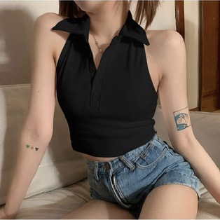 Ca☘️實拍針織翻吊帶無袖小背心-細節圖4