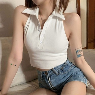 Ca☘️實拍針織翻吊帶無袖小背心-細節圖6