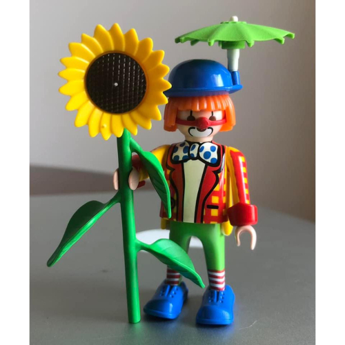 Playmobil 摩比 4238 絕版 馬戲團 小丑 與 噴花 向日葵 太陽花（二手無盒）