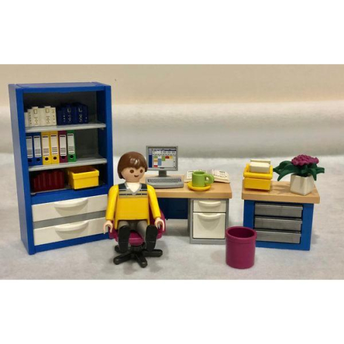 （特價1299➡️599）Playmobil 摩比 4289 絕版 書房 辦公室 辦公桌 檔案櫃抽屜 旋轉椅（二手無盒）